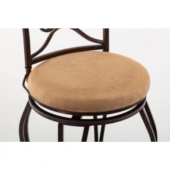 Beau 24 in. Black/Bronze Swivel Cushioned Bar Stool by Boraam -Boraam Sales Store khaki black boraam bar stools 80416 1f 1000