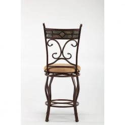 Beau 24 in. Black/Bronze Swivel Cushioned Bar Stool by Boraam -Boraam Sales Store khaki black boraam bar stools 80416 66 1000