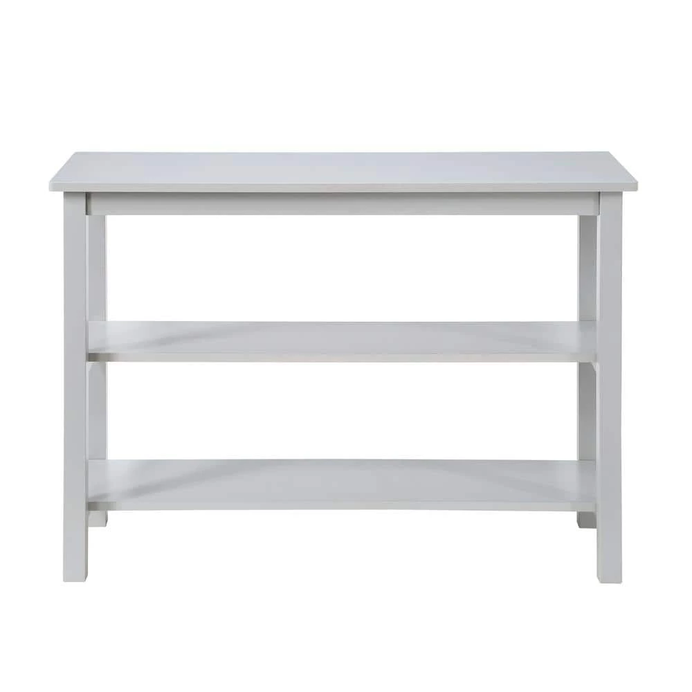 Landry 42 in. Light Gray Standard Rectangle Wood Console Table with Storage by Boraam 3 Landry 42 in. Light Gray Standard Rectangle Wood Console Table with Storage by Boraam