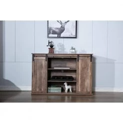 Weston 47 in. Natural Wood TV Stand Fits TVs Up to 45 in. with Storage Doors by Boraam -Boraam Sales Store natural boraam tv stands 77418 31 1000
