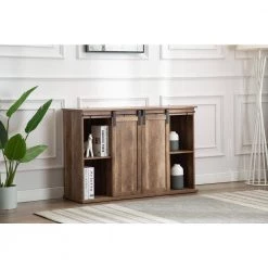 Weston 47 in. Natural Wood TV Stand Fits TVs Up to 45 in. with Storage Doors by Boraam -Boraam Sales Store natural boraam tv stands 77418 76 1000