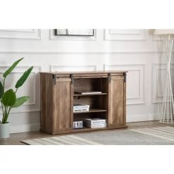 Weston 47 in. Natural Wood TV Stand Fits TVs Up to 45 in. with Storage Doors by Boraam -Boraam Sales Store natural boraam tv stands 77418 fa 1000