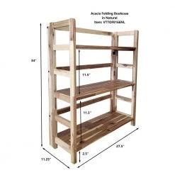 34 in. Natural Acacia 3-Shelf Folding Etagere Bookcase by Unbranded 15 34 in. Natural Acacia 3-Shelf Folding Etagere Bookcase by Unbranded -Boraam Sales Store natural lacquer unbranded bookcases bookshelves vttof0166nl 44 1000