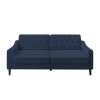 77.2 in. Wide Square Arm Polyester Straight Sofa in Navy Blue by Unbranded 2 77.2 in. Wide Square Arm Polyester Straight Sofa in Navy Blue by Unbranded -Boraam Sales Store navy blue unbranded sofas couches crlw22341941 64 1000