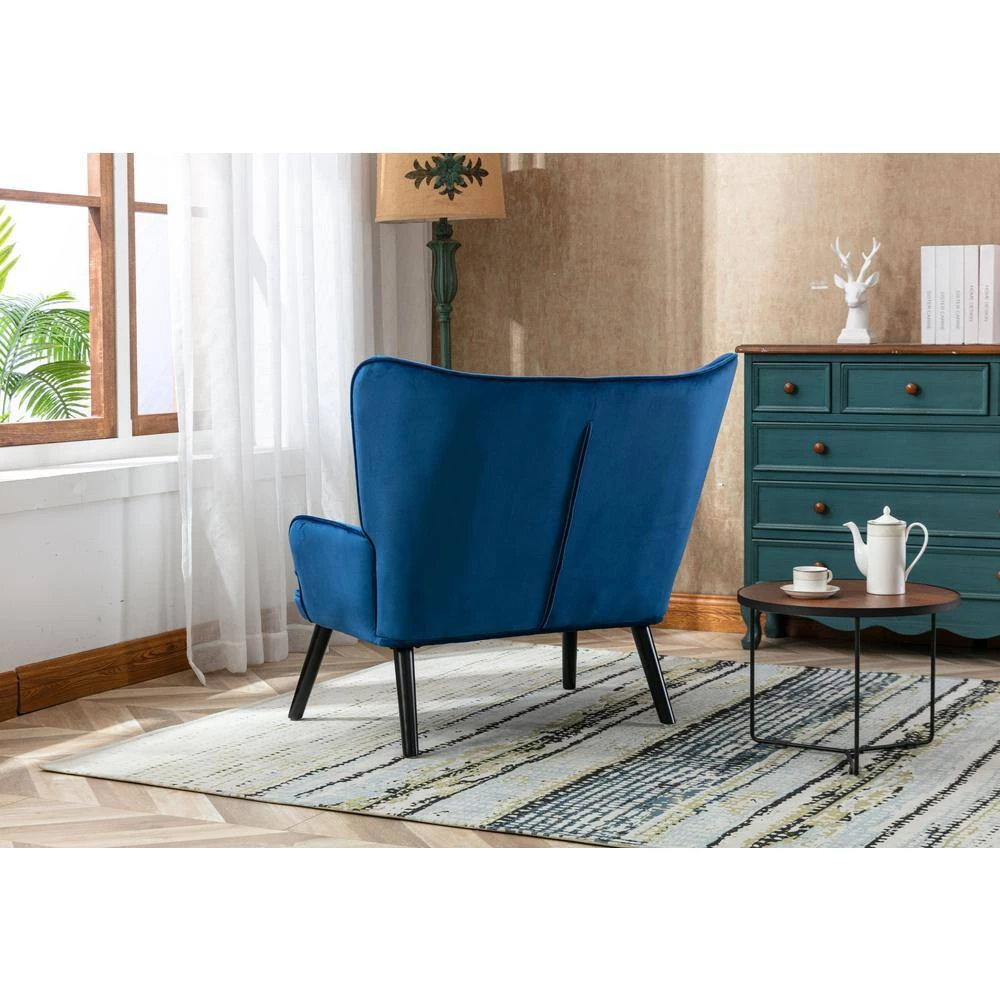 Navy High Back Accent Chair Comfortable Loveseat Fabric Padded Seat Modern High Back Arm-sofa by Unbranded 10 Navy High Back Accent Chair Comfortable Loveseat Fabric Padded Seat Modern High Back Arm-sofa by Unbranded - Image 8