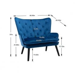 Navy High Back Accent Chair Comfortable Loveseat Fabric Padded Seat Modern High Back Arm-sofa by Unbranded 13 Navy High Back Accent Chair Comfortable Loveseat Fabric Padded Seat Modern High Back Arm-sofa by Unbranded -Boraam Sales Store navy unbranded accent chairs gm h 300 c3 1000