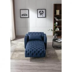 Navy Polyester Tufted Reclining Chaise Lounge With Wirless Charge and Cup Holder by Unbranded -Boraam Sales Store navy unbranded chaise lounges zq w39547978 4f 1000