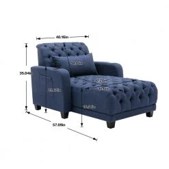 Navy Polyester Tufted Reclining Chaise Lounge With Wirless Charge and Cup Holder by Unbranded -Boraam Sales Store navy unbranded chaise lounges zq w39547978 c3 1000