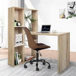 47.2 in. L- Shaped Oak Computer Desk With Shelves by Unbranded 15 47.2 in. L- Shaped Oak Computer Desk With Shelves by Unbranded -Boraam Sales Store oak unbranded computer desks sn823c 229 c3 1000