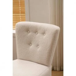 Off White Velvet Fabric Accent Slipper Chair with Black Metal Legs for Dining Room Living Room Bedroom Accent Chair by Unbranded -Boraam Sales Store off white unbranded accent chairs a71 chai owhit 44 1000