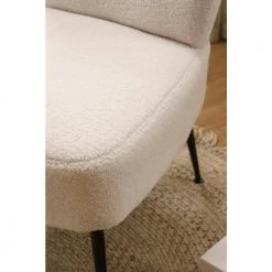 Off White Velvet Fabric Accent Slipper Chair with Black Metal Legs for Dining Room Living Room Bedroom Accent Chair by Unbranded -Boraam Sales Store off white unbranded accent chairs a71 chai owhit fa 1000