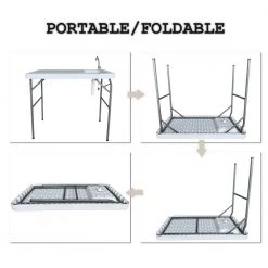 Foldable Multi-functional Outdoor / Garden Fish and Game Cutting Cleaning Camp Table With Sink and Faucet Combo by Unbranded -Boraam Sales Store off white unbranded kitchen prep tables aybszhd1510 1f 1000
