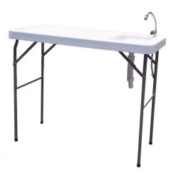 Foldable Multi-functional Outdoor / Garden Fish and Game Cutting Cleaning Camp Table With Sink and Faucet Combo by Unbranded