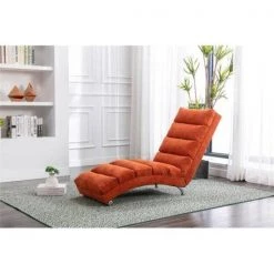 Orange Polyester Fabric Chaise Lounge with Ergonomically 140° Backrest Design by Unbranded -Boraam Sales Store orange unbranded chaise lounges sxb539622 31 1000