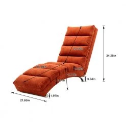 Orange Polyester Fabric Chaise Lounge with Ergonomically 140° Backrest Design by Unbranded -Boraam Sales Store orange unbranded chaise lounges sxb539622 fa 1000