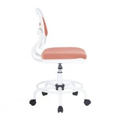 Orange Armless Swivel Sponge Office Task Chair With Adjustable Pillow and Footrest -White Back and Orange Cushion by Unbranded -Boraam Sales Store orange white 3 unbranded task chairs igo oc361b01or 1f 1000