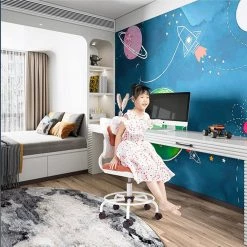 Orange Armless Swivel Sponge Office Task Chair With Adjustable Pillow and Footrest -White Back and Orange Cushion by Unbranded -Boraam Sales Store orange white 3 unbranded task chairs igo oc361b01or 31 1000