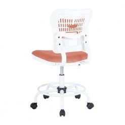 Orange Armless Swivel Sponge Office Task Chair With Adjustable Pillow and Footrest -White Back and Orange Cushion by Unbranded -Boraam Sales Store orange white 3 unbranded task chairs igo oc361b01or 4f 1000
