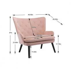 Pink High Back Accent Chair Comfortable Loveseat Fabric Padded Seat Modern High Back Arm-sofa by Unbranded -Boraam Sales Store pink unbranded accent chairs gm h 301 c3 1000