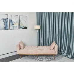 68.3 in. Width Pink Velvet Twin Size Convertible Sofa Bed With 2-Pillows by Unbranded -Boraam Sales Store pink unbranded sofa beds zq w90450491 31 1000
