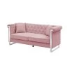 77.56 in. W Square Arms Button Chenille Fabric 3-Seater Straight Sofa with 2-Pillow in Pink by Unbranded -Boraam Sales Store pink unbranded sofas couches ec sfpk 8112 64 1000