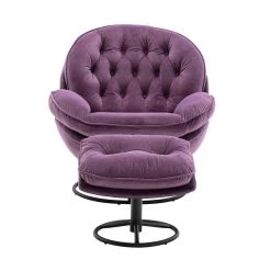 Purple Accent Chair TV Chair Living Room Chair Single Sofa with Ottoman by Unbranded -Boraam Sales Store purple unbranded accent chairs s621 chai purp 4f 1000