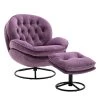 Purple Accent Chair TV Chair Living Room Chair Single Sofa with Ottoman by Unbranded -Boraam Sales Store purple unbranded accent chairs s621 chai purp 64 1000