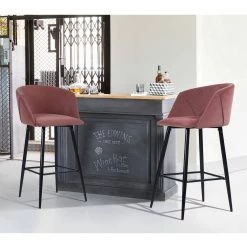 38.2 in. Low Back Matel Frame Bar Stool with Rose Velvet Seat and Back (Set of 2) by Unbranded 21 38.2 in. Low Back Matel Frame Bar Stool with Rose Velvet Seat and Back (Set of 2) by Unbranded -Boraam Sales Store rose unbranded bar stools qykj md5574794 31 1000