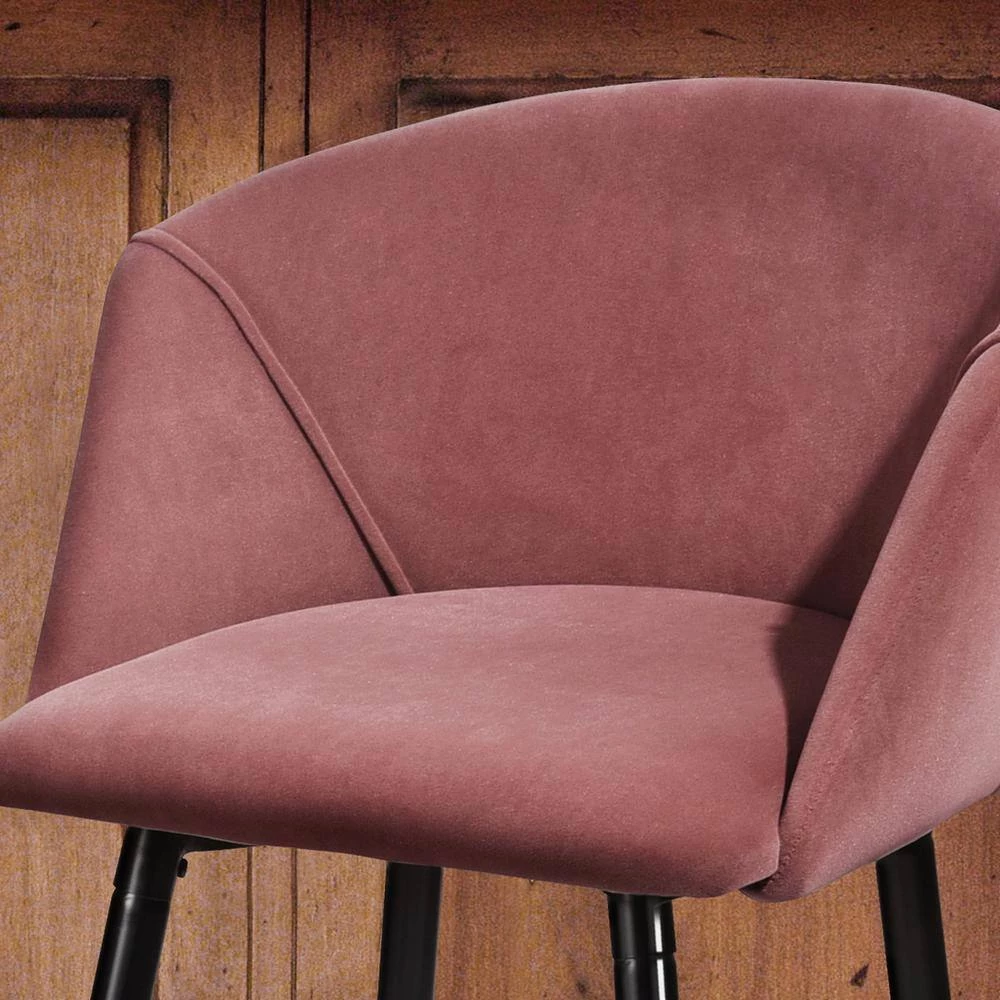 38.2 in. Low Back Matel Frame Bar Stool with Rose Velvet Seat and Back (Set of 2) by Unbranded 9 38.2 in. Low Back Matel Frame Bar Stool with Rose Velvet Seat and Back (Set of 2) by Unbranded - Image 7