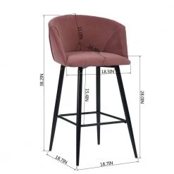 38.2 in. Low Back Matel Frame Bar Stool with Rose Velvet Seat and Back (Set of 2) by Unbranded 20 38.2 in. Low Back Matel Frame Bar Stool with Rose Velvet Seat and Back (Set of 2) by Unbranded -Boraam Sales Store rose unbranded bar stools qykj md5574794 76 1000