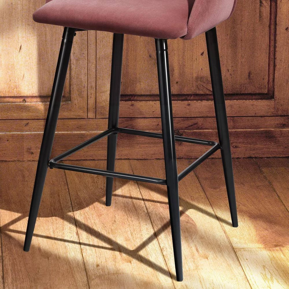 38.2 in. Low Back Matel Frame Bar Stool with Rose Velvet Seat and Back (Set of 2) by Unbranded 10 38.2 in. Low Back Matel Frame Bar Stool with Rose Velvet Seat and Back (Set of 2) by Unbranded - Image 8
