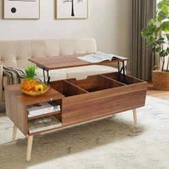 Modern 43.3 in. Rosewood Large Rectangle Manufactured Wood Coffee Table with Lift Top by Unbranded -Boraam Sales Store rosewood unbranded coffee tables zq w67936281 31 1000