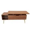 Modern 43.3 in. Rosewood Large Rectangle Manufactured Wood Coffee Table with Lift Top by Unbranded