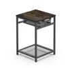 15.74 in. Rustic Brown Square Wood End Table With Grid Storage Drawer by Unbranded -Boraam Sales Store rustic brown unbranded end side tables sxb837517 64 1000