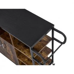 Rustic Brown MDF Kitchen Cart with Roller by Unbranded -Boraam Sales Store rustic brown unbranded kitchen carts aybszhd1382 fa 1000