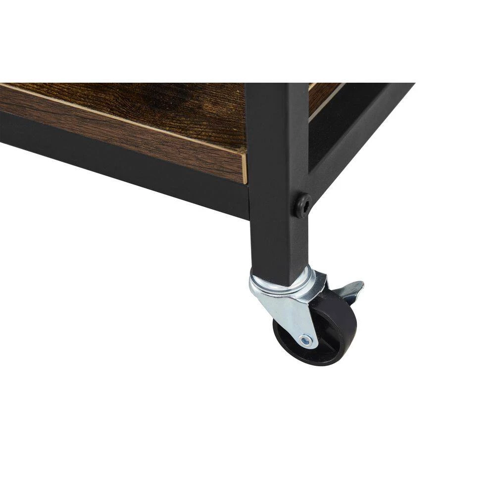 Rustic Brown Kitchen Pantry Cart with Roller by Unbranded 9 Rustic Brown Kitchen Pantry Cart with Roller by Unbranded - Image 7