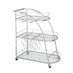Silver Kitchen Cart with Wheels by Unbranded