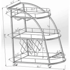 Silver Kitchen Cart with Wheels by Unbranded -Boraam Sales Store silver unbranded kitchen carts aybszhd737 76 1000