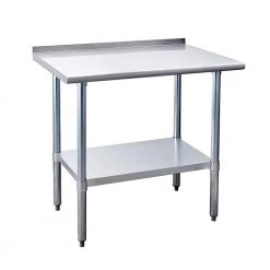 Stainless Steel Kitchen Utility Table With Under-shelf and Galvanized Legs by Unbranded