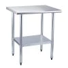 Stainless Steel Kitchen Utility Table With Under-shelf and Galvanized Legs by Unbranded -Boraam Sales Store silver unbranded kitchen prep tables aybszhd606 64 1000