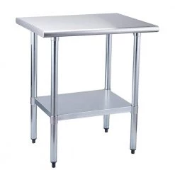Stainless Steel Kitchen Utility Table With Under-shelf and Galvanized Legs by Unbranded