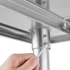 Stainless Steel Kitchen Utility Table With Under-shelf and Galvanized Legs by Unbranded -Boraam Sales Store silver unbranded kitchen prep tables aybszhd607 fa 1000