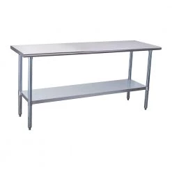Stainless Steel Kitchen Utility Table With Under-shelf and Galvanized Legs by Unbranded