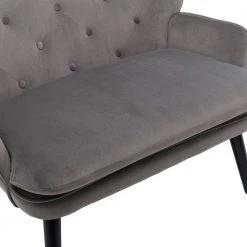 Sliver High Back Accent Chair Comfortable Loveseat Fabric Padded Seat Modern High Back Arm-sofa by Unbranded -Boraam Sales Store sliver unbranded accent chairs gm h 302 1f 1000