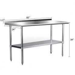 Stainless Steel Kitchen Utility Table With Under-shelf and Galvanized Legs by Unbranded 15 Stainless Steel Kitchen Utility Table With Under-shelf and Galvanized Legs by Unbranded -Boraam Sales Store stainless steel unbranded kitchen prep tables aybszhd602 76 1000