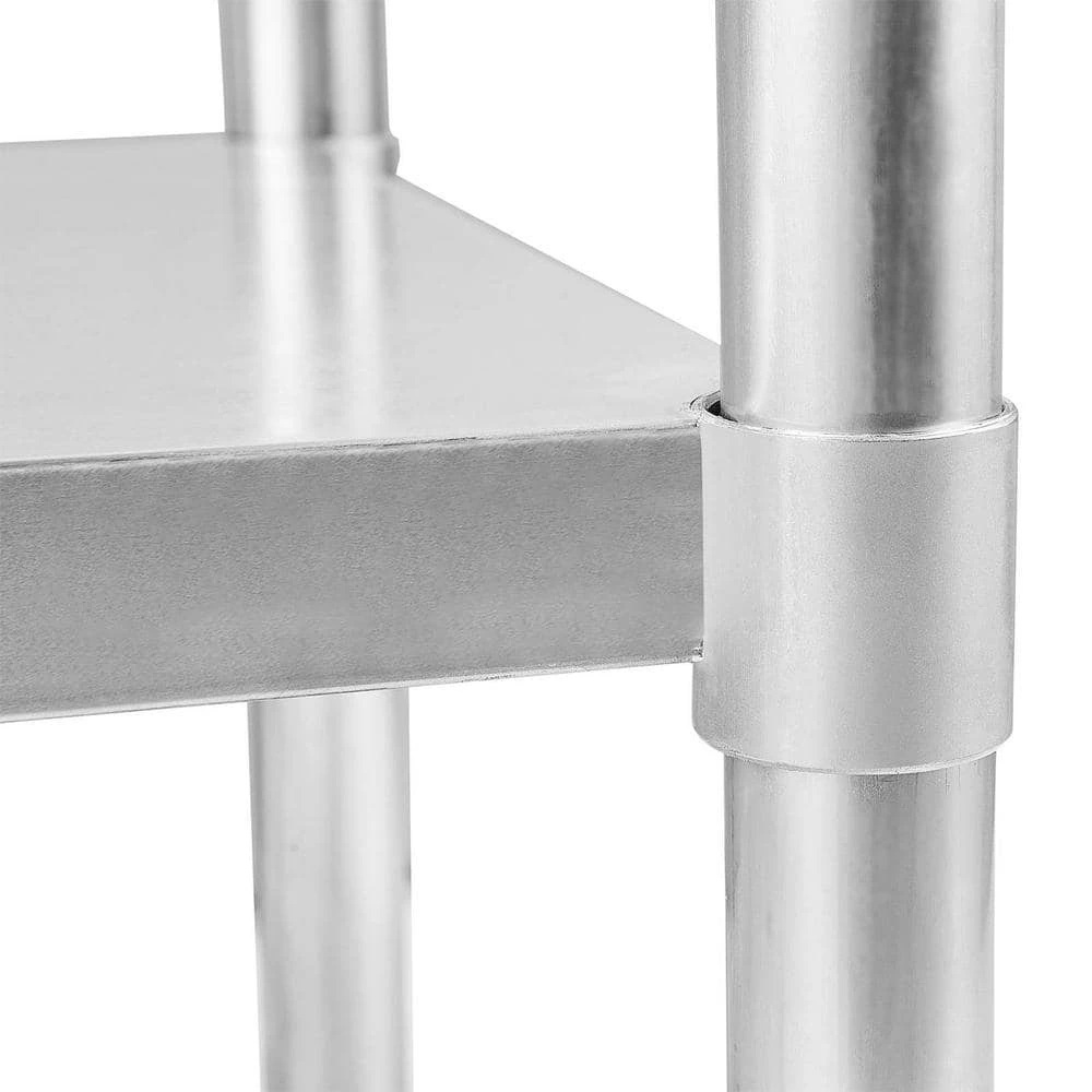 Stainless Steel Kitchen Utility Table With Under-shelf and Galvanized Legs by Unbranded 8 Stainless Steel Kitchen Utility Table With Under-shelf and Galvanized Legs by Unbranded - Image 6