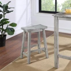 Sonoma Storm Gray Wire-Brush Saddle Counter Stool by Boraam -Boraam Sales Store storm gray wire brush boraam bar stools 75224 44 1000