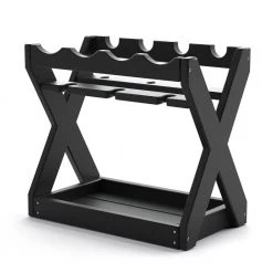 4-Bottle Black, Wine Rack HDPE Countertop with Cup Holders by Unbranded