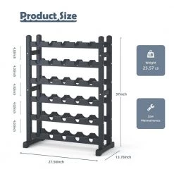 30-Bottle Iron Grey Wine Rack HDPE Freestanding by Unbranded -Boraam Sales Store unbranded wine racks aybszhd1913 fa 1000