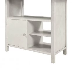 Walnut and Distressed White Farmhouse Wooden Kitchen Table Kitchen Island with Storage Cabinet and Shelves by Unbranded -Boraam Sales Store walnut and distressed white unbranded kitchen islands ec kiww 9161 1f 1000